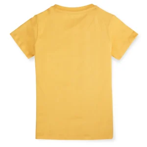 Gini And Jony Girls Yellow Typographic Print Cotton Knits Top Half Sleeves 9-10 Years