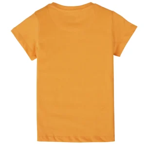 Gini And Jony Girls Orange Floral Print Cotton Knits Top Half Sleeves 11-12 Years