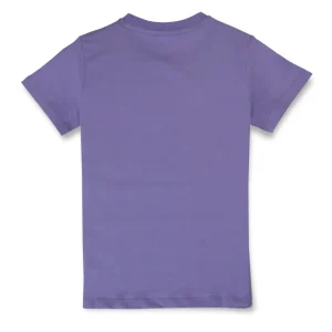 Gini And Jony Girls Purple Typographic Print Cotton Knits Top Half Sleeves 13-14 Years