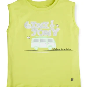 Gini And Jony Girls Cotton Round Neck Half Sleeves Knits Top