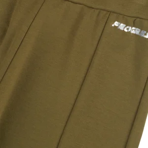 Gini And Jony Girls Olive Solid Cotton Track Pant Elasticated