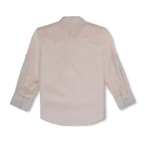Gini And Jony Boys Peach Solid Cotton Shirt Full Sleeves