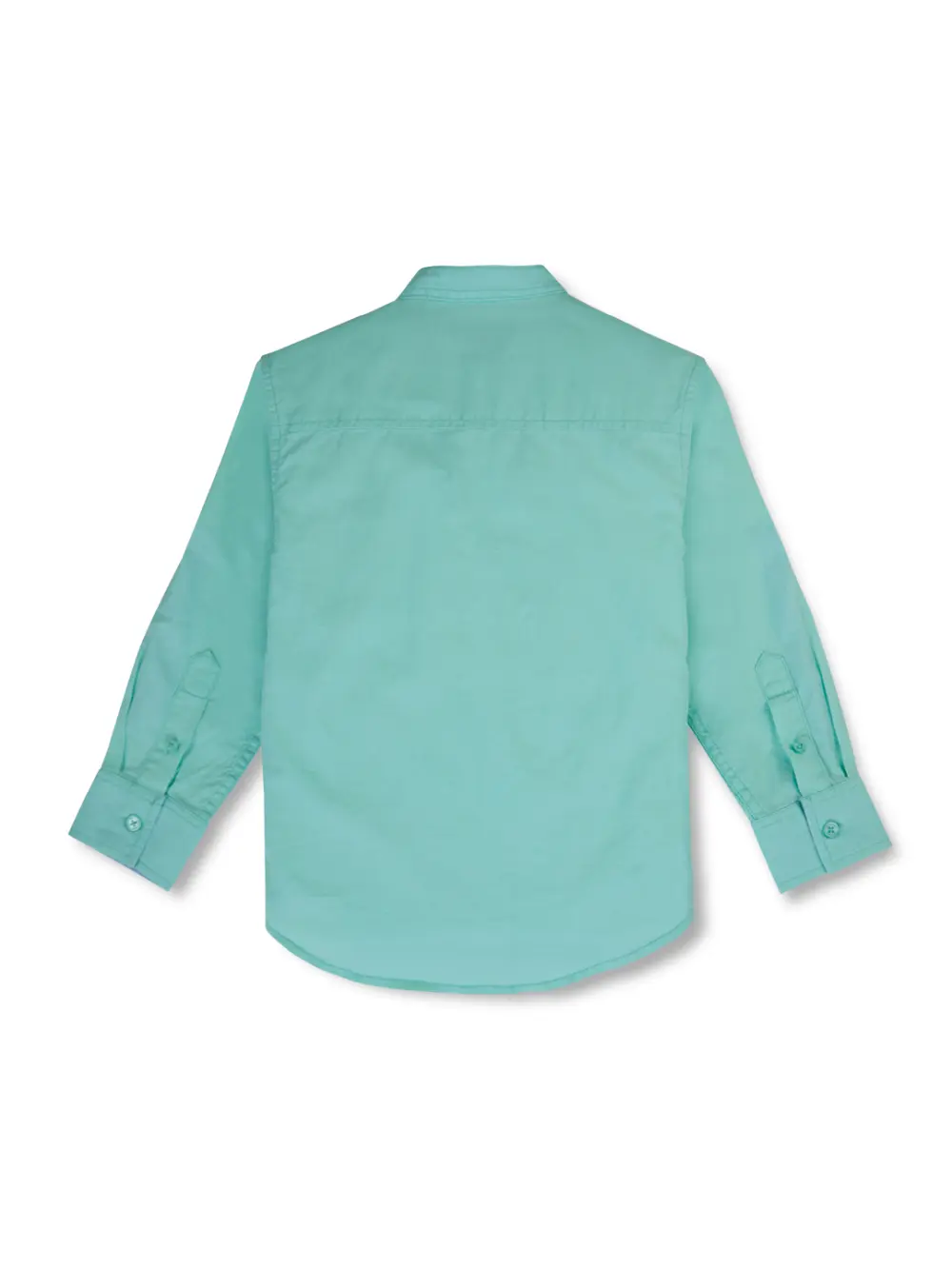 Gini And Jony Boys Green Solid Linen Shirt Full Sleeves