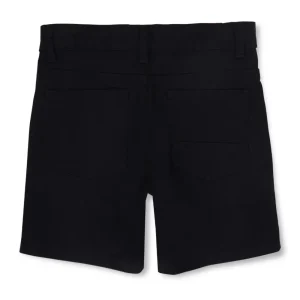 Gini & Jony Boys Black Twill Solid Elasticated Shorts