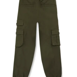 Gini And Jony Boys Olive Solid Cotton Trouser Elasticated