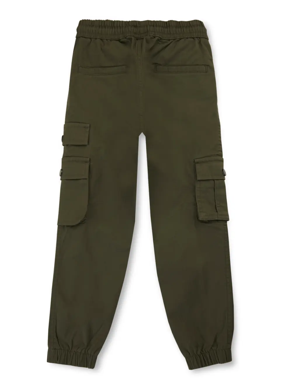 Gini And Jony Boys Olive Solid Cotton Trouser Elasticated