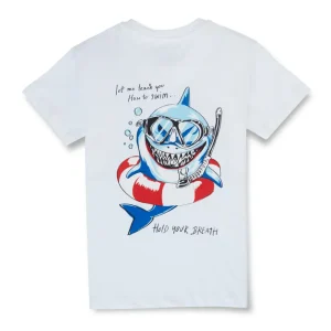 Gini & Jony Boys' Blue T-Shirt Knitshand-Wash Regular Fit