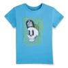 Gini & Jony Boys' Blue T-Shirt Knitshand-Wash Regular Fit
