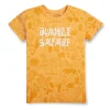 Gini And Jony Boys Yellow Conversational Print Cotton T-Shirt Half Sleeves
