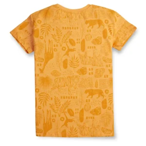 Gini And Jony Boys Yellow Conversational Print Cotton T-Shirt Half Sleeves
