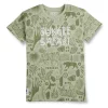 Gini & Jony Boys' Blue T-Shirt Knitshand-Wash Regular Fit