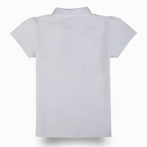 Gini And Jony Girls White Solid Cotton Knits Top Half Sleeves 11-12 Years