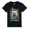 Gini & Jony Boys' Blue T-Shirt Knitshand-Wash Regular Fit
