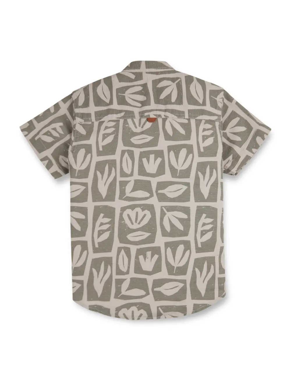Gini And Jony Boys Grey Tropical Print Cotton Shirt Half Sleeves