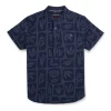 Gini And Jony Boys Blue Tropical Print Cotton Shirt Half Sleeves