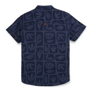Gini And Jony Boys Blue Tropical Print Cotton Shirt Half Sleeves