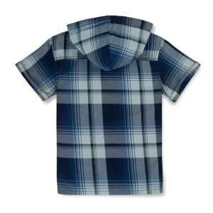 Gini And Jony Boys Blue Checks Cotton Shirt Half Sleeves