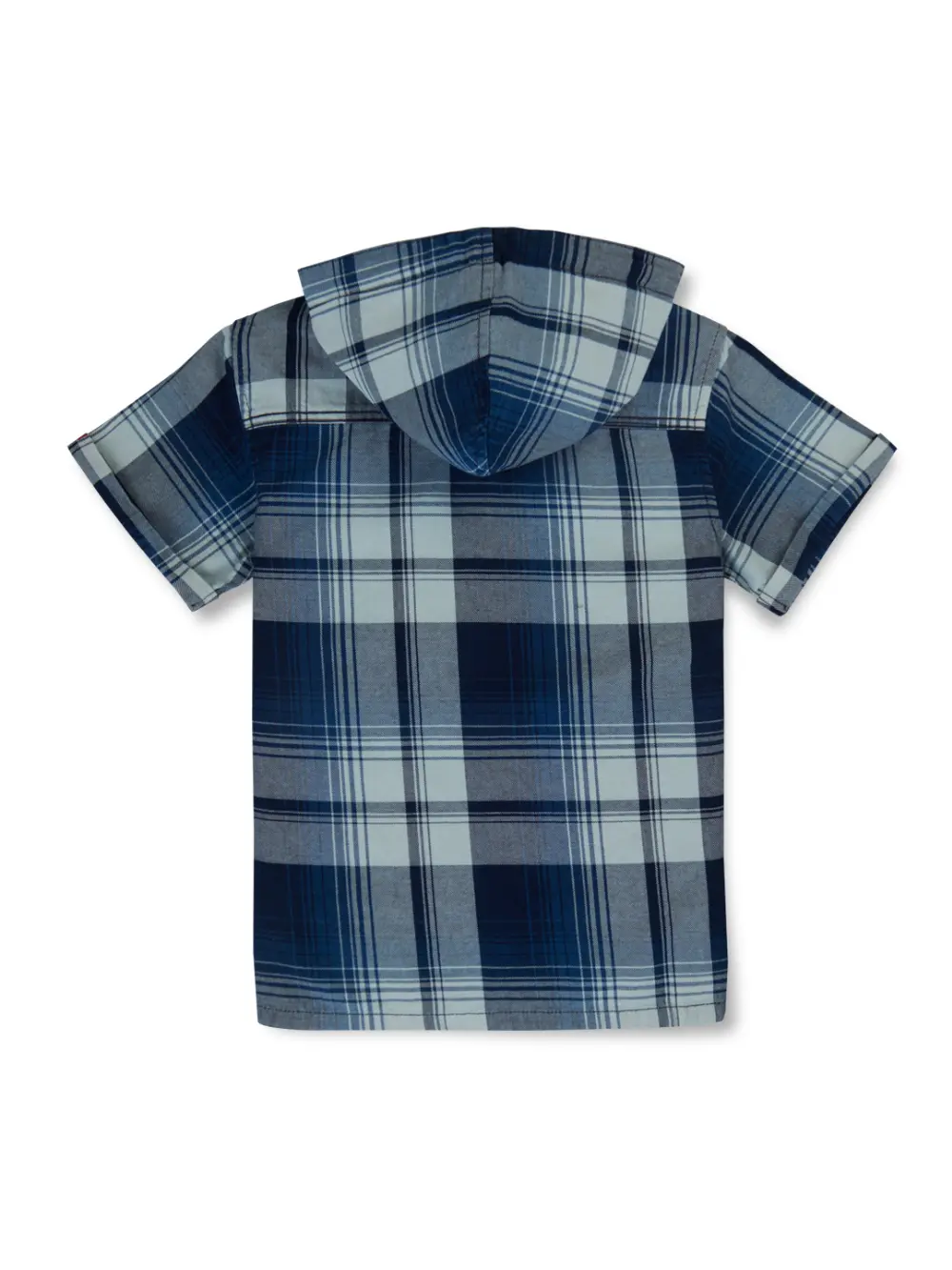 Gini And Jony Boys Blue Checks Cotton Shirt Half Sleeves