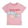 Gini And Jony Girls Pink Typographic Print Cotton Knits Top Half Sleeves 9-10 Years