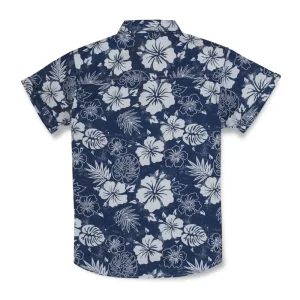 Gini And Jony Boys Navy Floral Print Cotton Shirt Half Sleeves