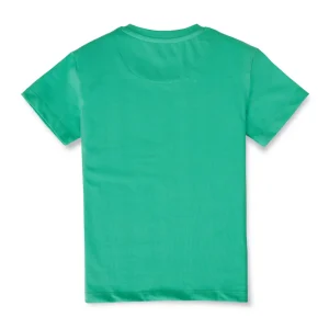 Gini And Jony Boys Green Typographic Print Cotton Lycra T-Shirt Half Sleeves