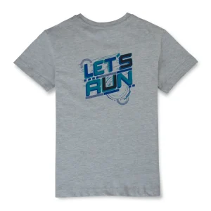 Gini And Jony Boys Grey Typographic Print Cotton T-Shirt Half Sleeves