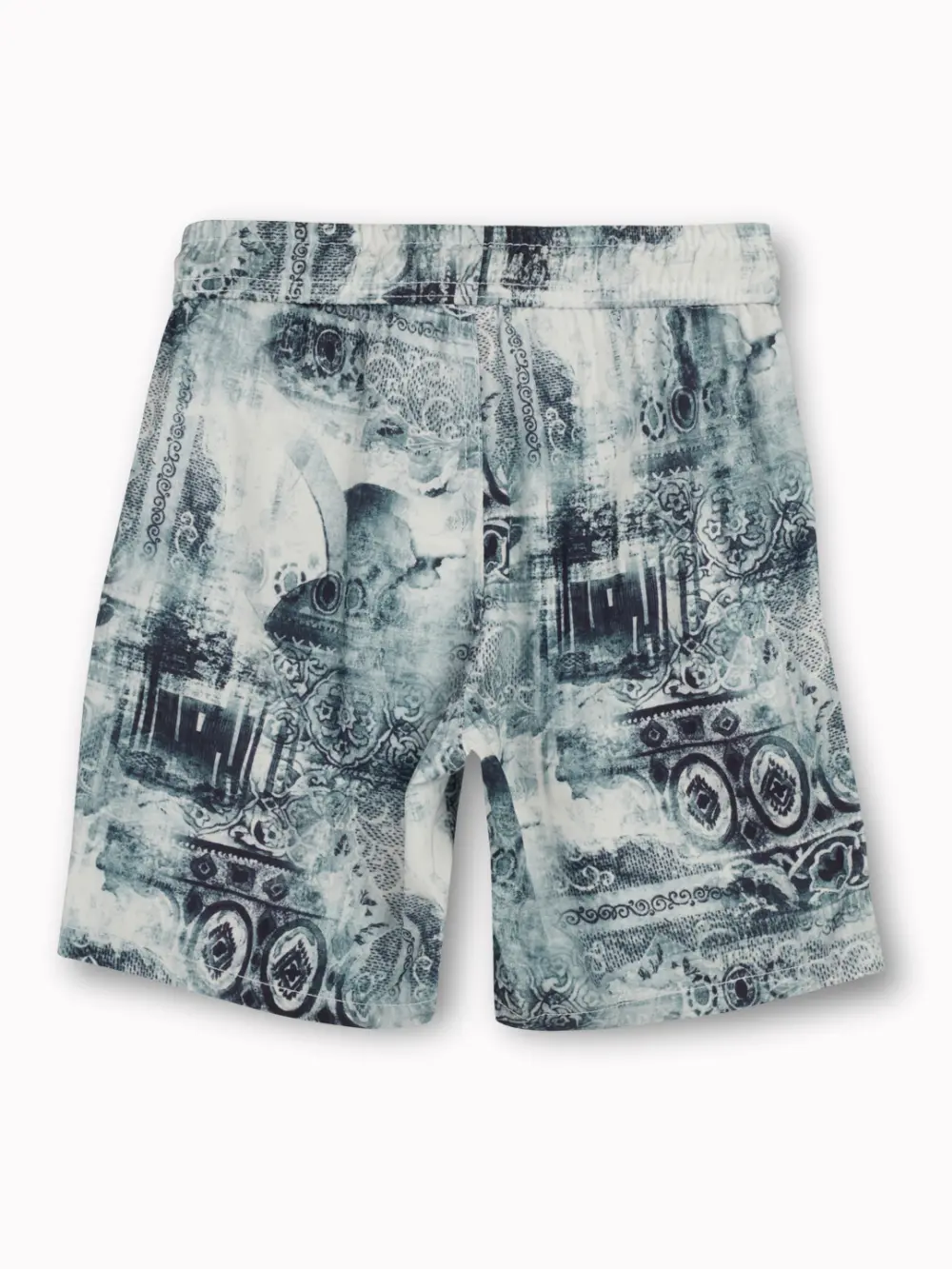 Gini And Jony Boys Blue Abstract Cotton Bermuda Elasticated