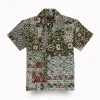 Gini And Jony Boys Olive Tribal Print Cotton Shirt Half Sleeves