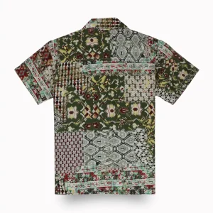 Gini And Jony Boys Olive Tribal Print Cotton Shirt Half Sleeves