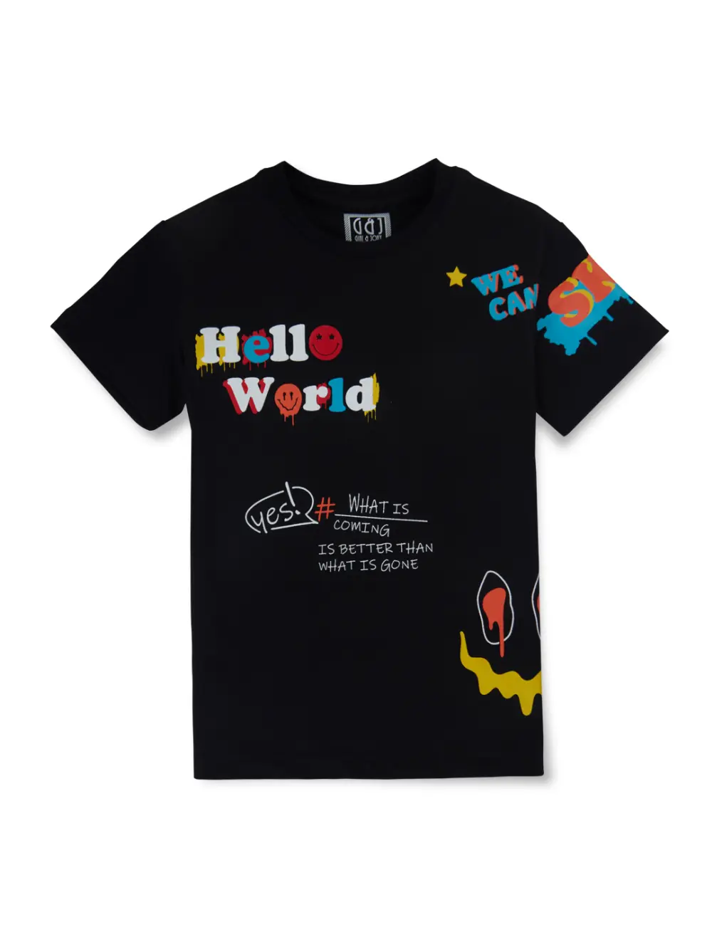 Gini & Jony Boys' Blue T-Shirt Knitshand-Wash Regular Fit