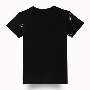 Gini And Jony Boys Black Graphic Print Cotton T-Shirt Half Sleeves