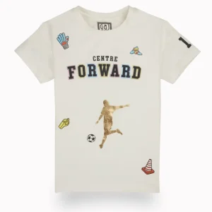 Gini And Jony Boys White Graphic Print Cotton T-Shirt Half Sleeves