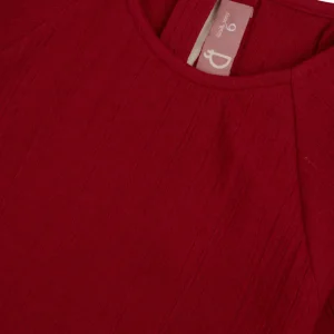Gini And Jony Girls Maroon Solid Cotton Woven Top Half Sleeves 9-10 Years