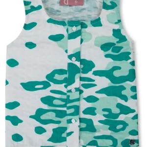 Gini And Jony Girls Green Animal Print Cotton Co-Ordinate Set 9-10 Years