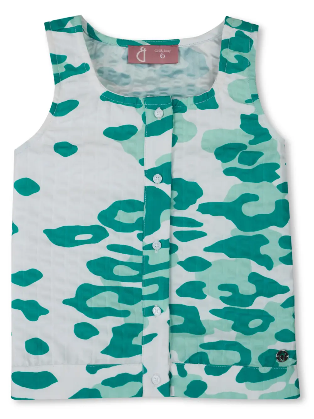 Gini And Jony Girls Green Animal Print Cotton Co-Ordinate Set 9-10 Years