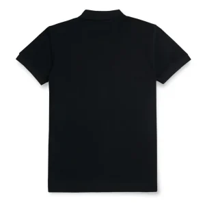 Gini & Jony Boys Black Cotton Printed Polo Neck Half Sleeve Polo T-Shirt