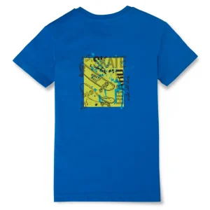 Gini And Jony Boys Blue Graphic Print Cotton T-Shirt Half Sleeves