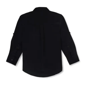 Gini And Jony Boys Black Solid Cotton Shirt Full Sleeves