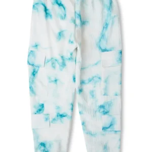 Gini And Jony Girls White Tie Dye Cotton Track Pant Elasticated