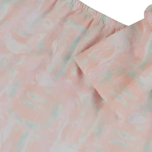 Gini And Jony Girls Peach Abstract Crepe Woven Top Half Sleeves 9-10 Years