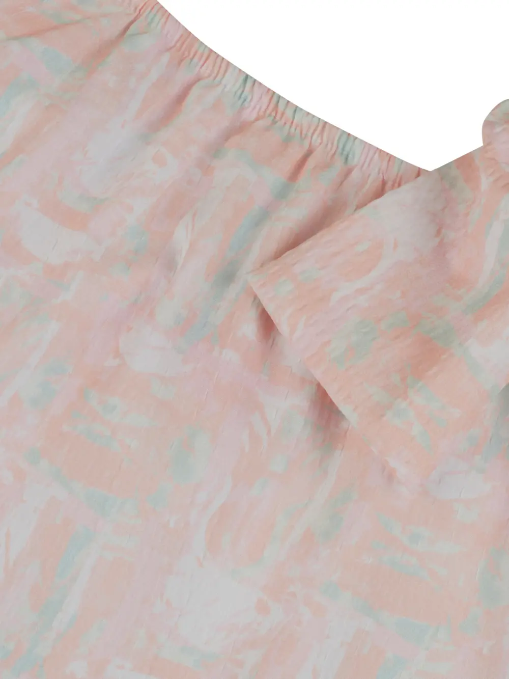 Gini And Jony Girls Peach Abstract Crepe Woven Top Half Sleeves 9-10 Years