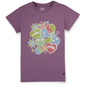 Gini And Jony Girls Cotton Round Neck Half Sleeves Knits Top