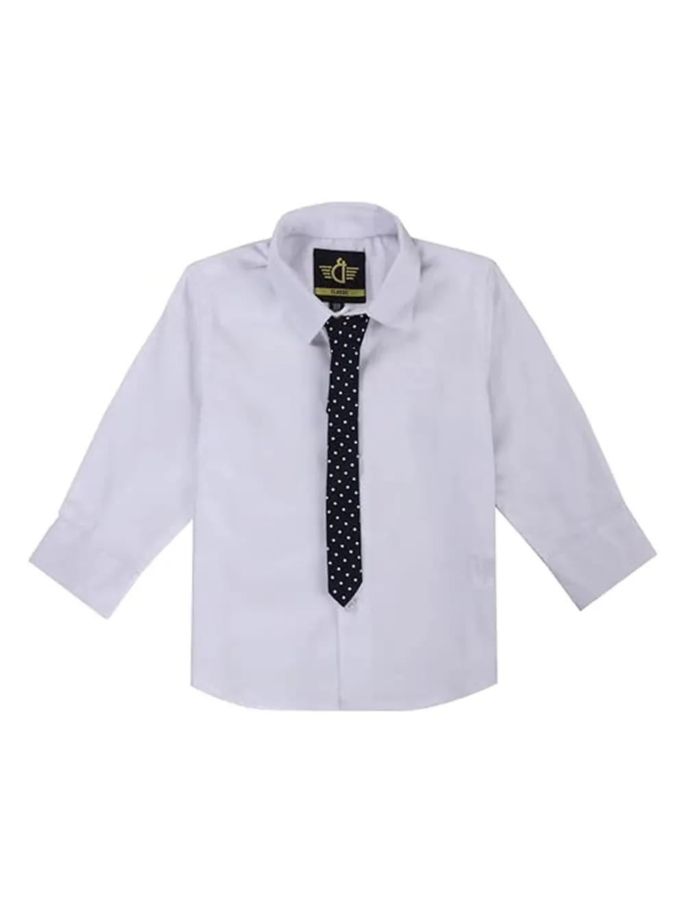 Gini And Jony Boys White Solid Cotton Full Sleeves Shirt