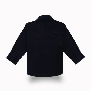 Gini And Jony Boys Navy Blue Solid Cotton Shirt Full Sleeves
