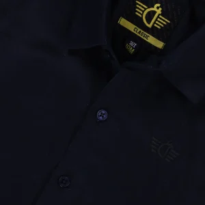 Gini And Jony Boys Navy Blue Solid Cotton Shirt Full Sleeves