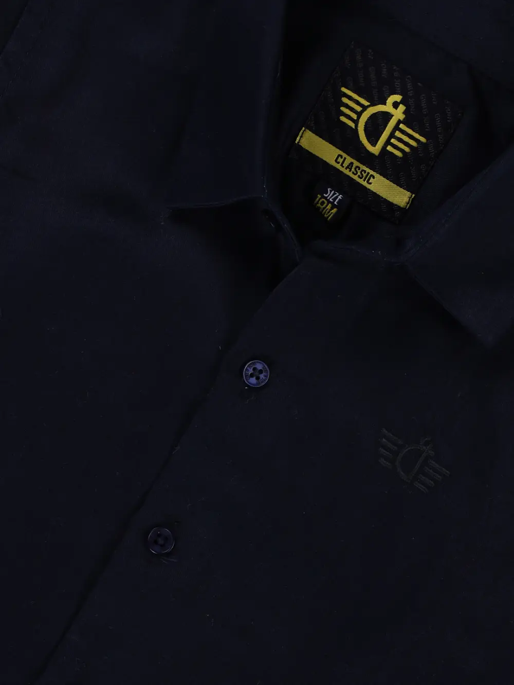 Gini And Jony Boys Navy Blue Solid Cotton Shirt Full Sleeves