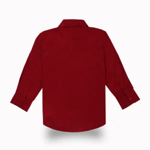 Gini And Jony Boys Red Solid Cotton Shirt Full Sleeves
