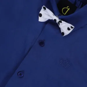 Gini And Jony Boys Blue Solid Cotton Shirt Full Sleeves