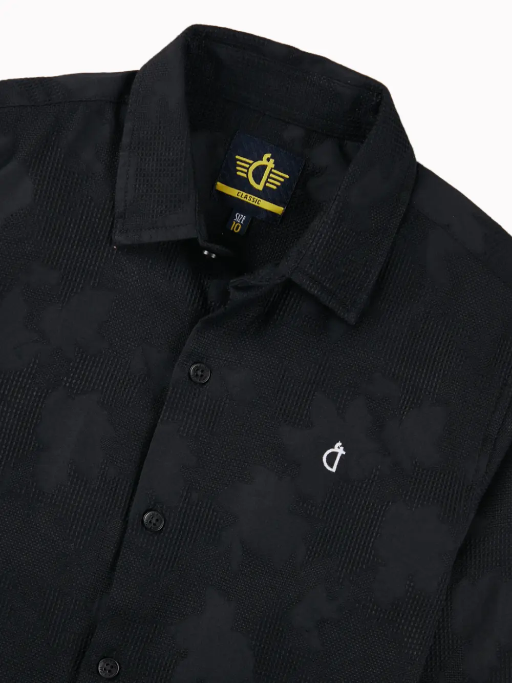 Gini And Jony Boys Black Tropical Print Cotton Shirt Full Sleeves
