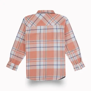 Gini And Jony Boys Peach Checks Cotton Shirt Full Sleeves